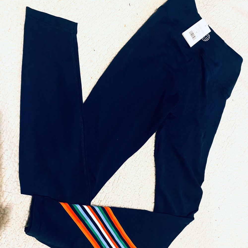 Tory Burch HIGH-RISE WEIGHTLESS SPECTRUM CHEVRON LEGGINGS Tory Navy/Red size XS.